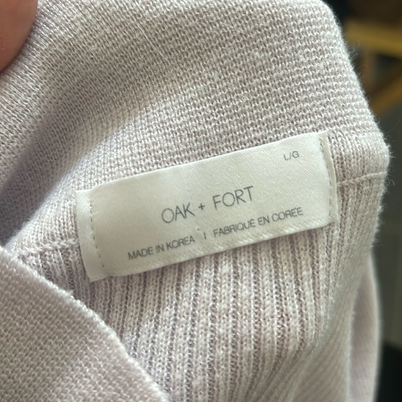 Oak + Fort Baby Light Pink Thin Sweater Short Sleeve Button Up Cardigan - Picture 5 of 6